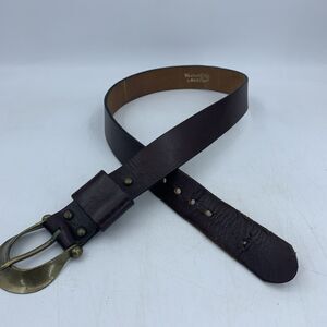 Vtg Wexford Hall By Buxton Leather Belt Womens 32 Oil Tanned Steerhide Brass